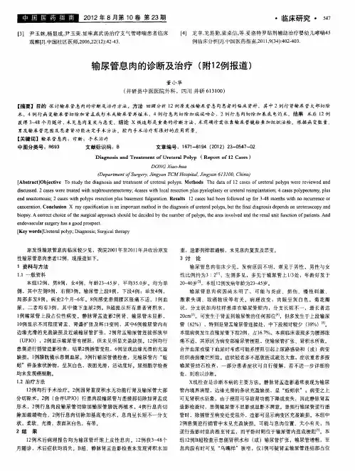 输尿管息肉的诊断及治疗(附12例报道)