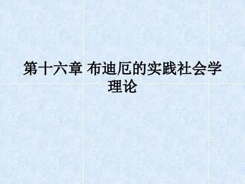 第十一讲 布迪厄的实践社会学理论