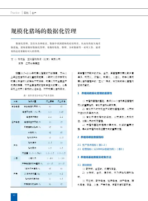 规模化猪场的数据化管理