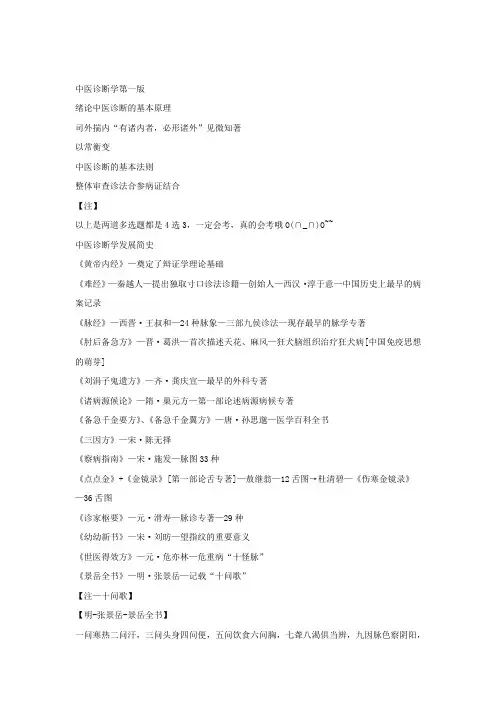 中医诊断学思路