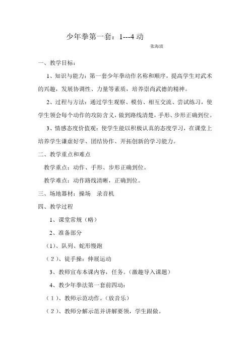 体育教案少年拳