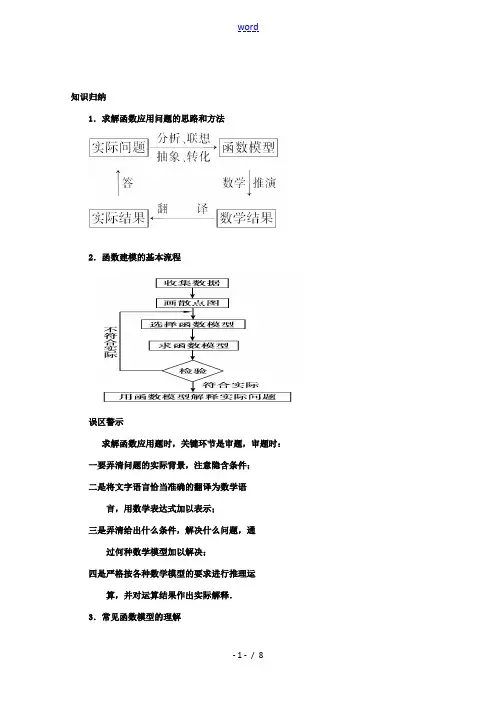 高考数学一轮复习 4.3 函数模型及其应用教案 新课标 教案
