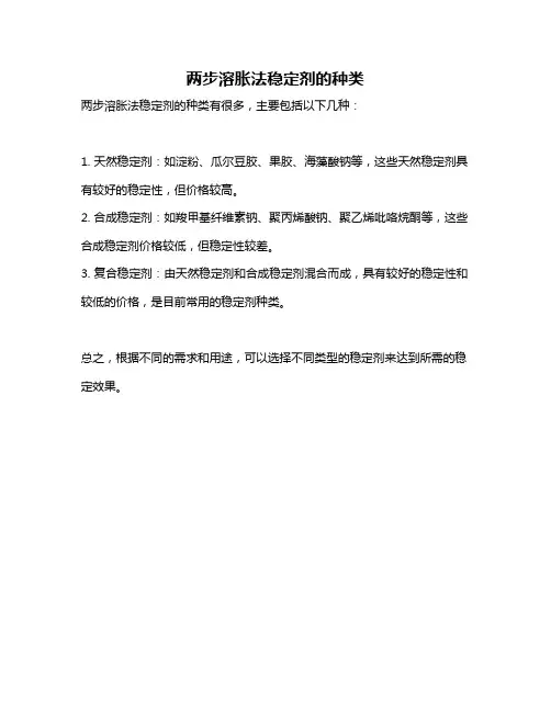 两步溶胀法稳定剂的种类