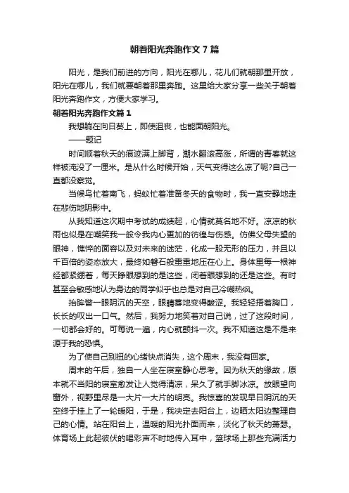 朝着阳光奔跑作文7篇
