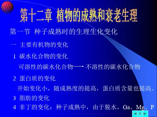 植物生理学  10.成熟和衰老生理