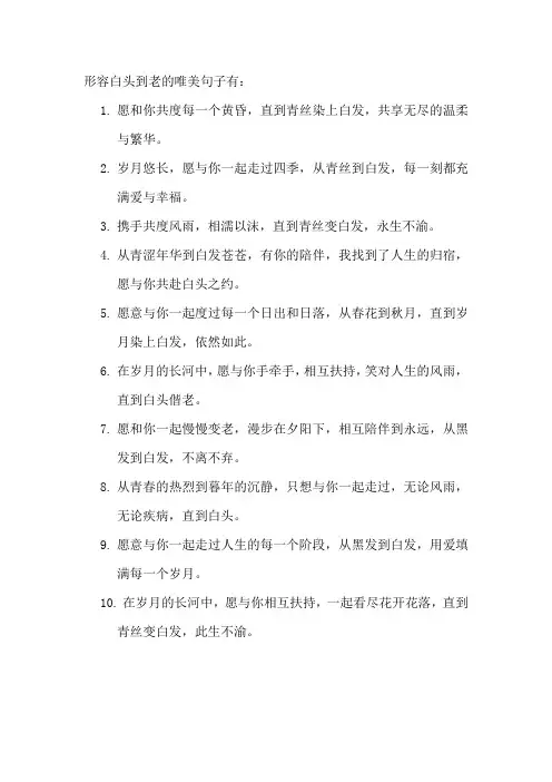 形容白头到老的唯美句子