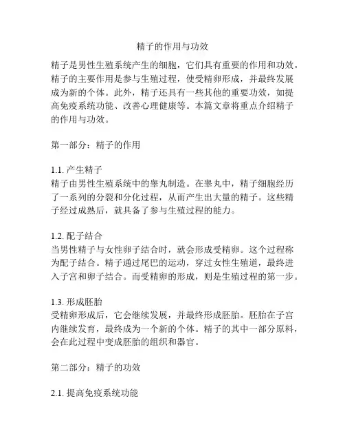 精子的作用与功效