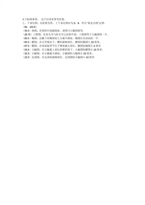 女子标准体型