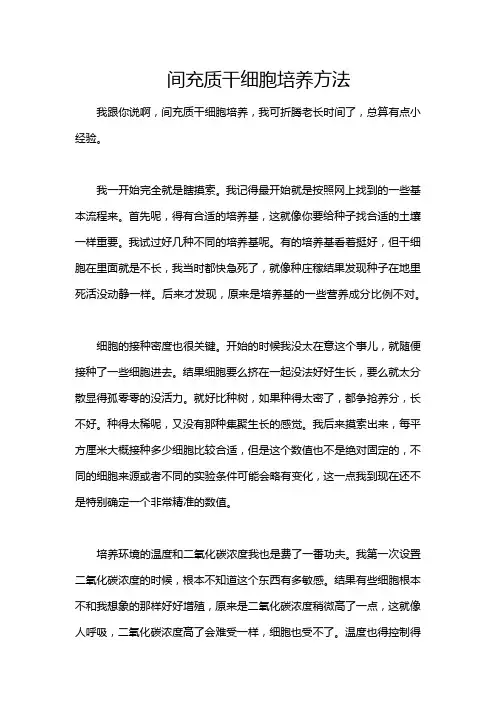 间充质干细胞培养方法