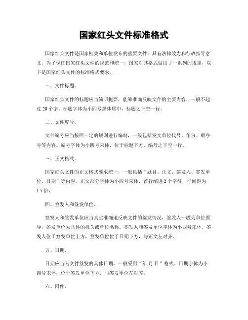 国家红头文件标准格式