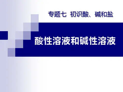 春湘教版化学九下单元1《酸性溶液和碱性溶液》ppt课件