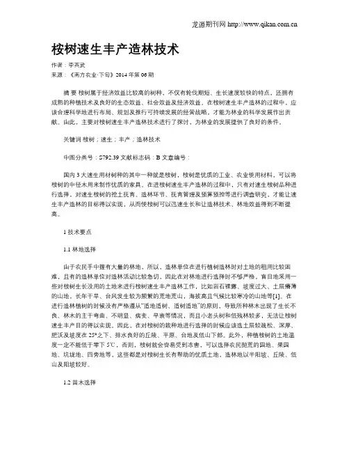 桉树速生丰产造林技术