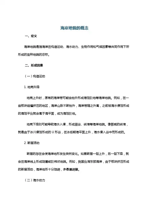 海岸地貌的概念