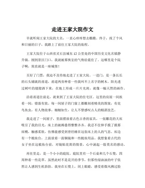 走进王家大院作文