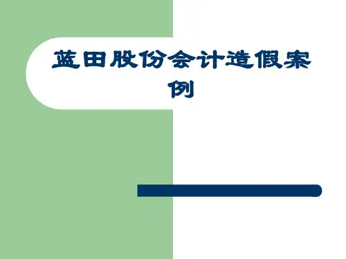 蓝田股份会计造假案例