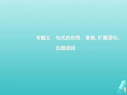 高考语文一轮复习第三部分语言文字应用专题五句式的仿用变换扩展语句压缩语段课件