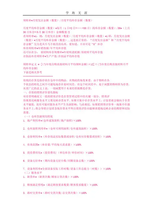 2020年整理库存计算公式.doc