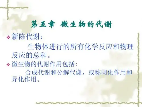 微生物的代谢