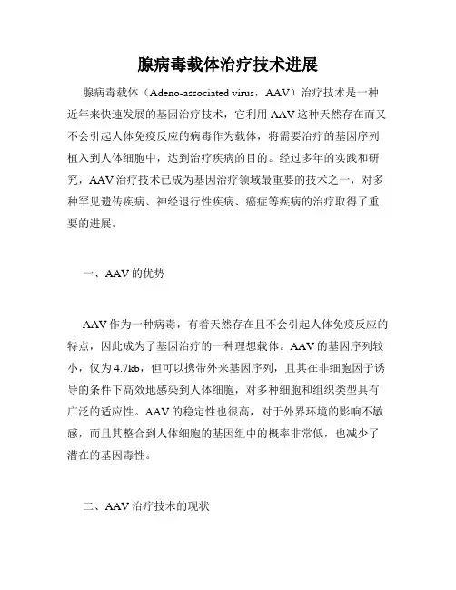 腺病毒载体治疗技术进展