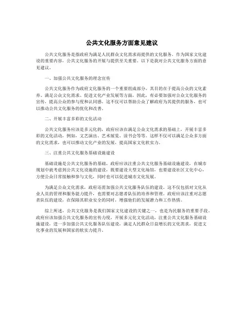 公共文化服务方面意见建议