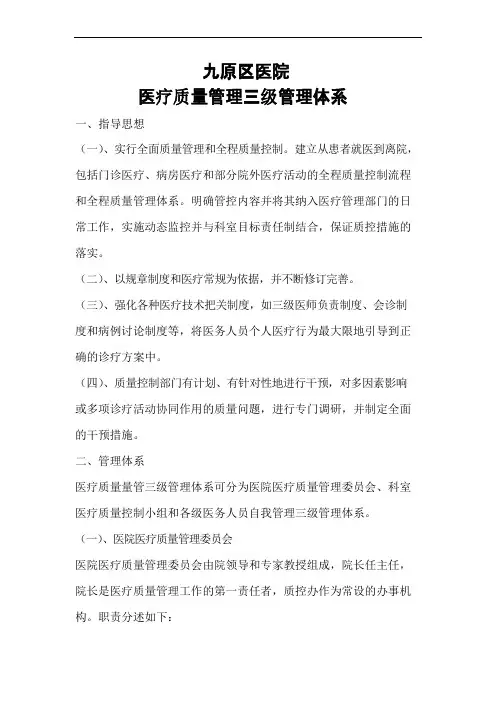 医疗质量管三级管理体系