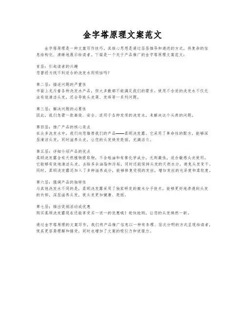 金字塔原理文案范文