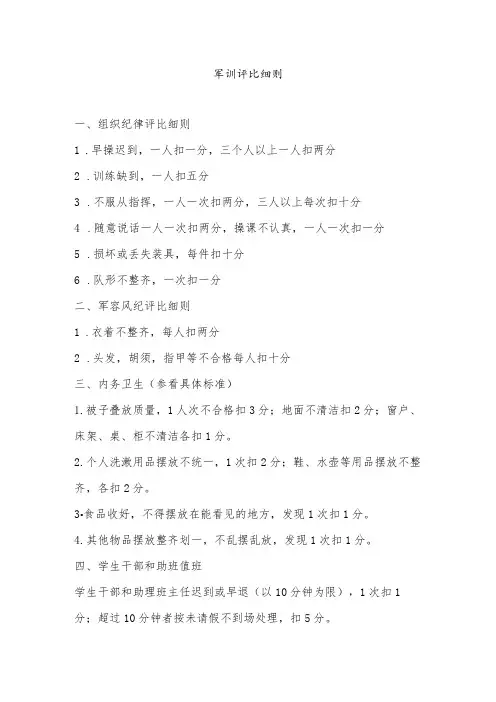 军训评比细则