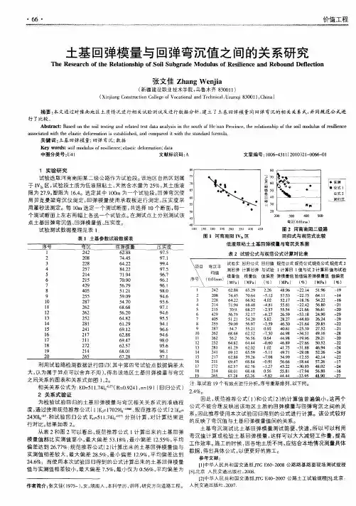 土基回弹模量与回弹弯沉值之间的关系研究