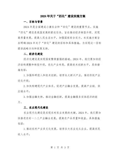 2024年关于“四化”建设实施方案