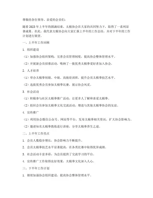 太极协会年中总结范文