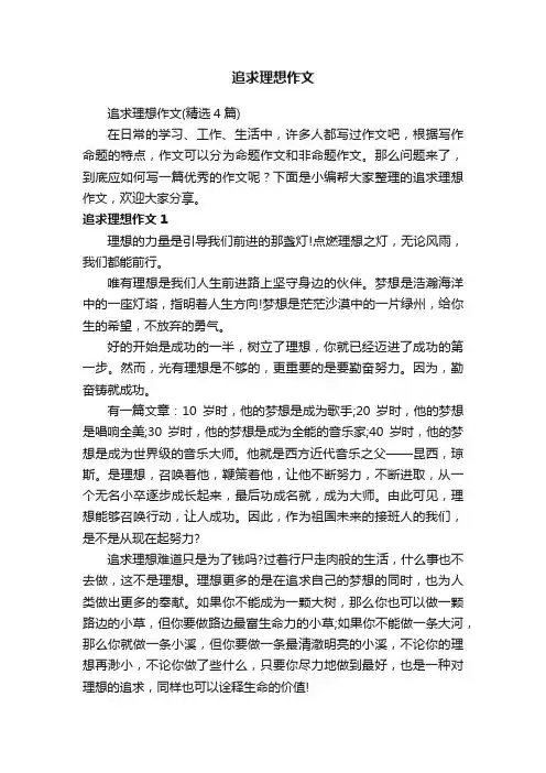 追求理想作文（精选4篇）