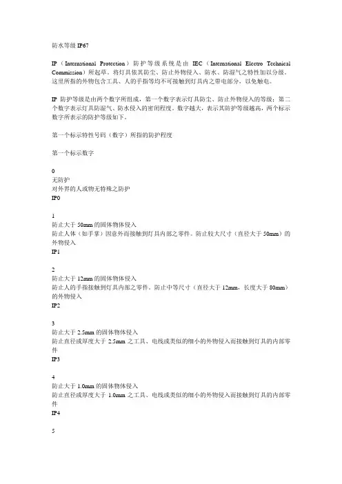 IP67防水等级