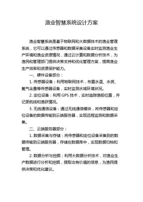 渔业智慧系统设计方案