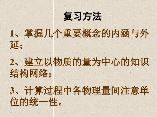 物质的量复习课件ppt