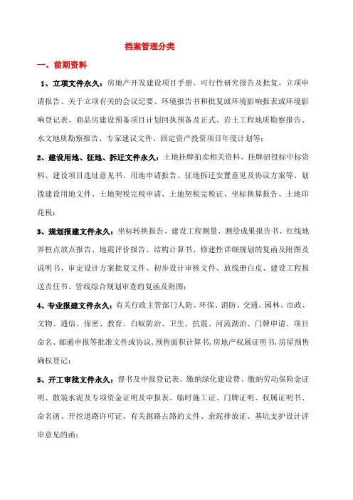 房地产档案分类