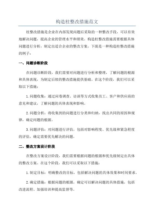 构造柱整改措施范文