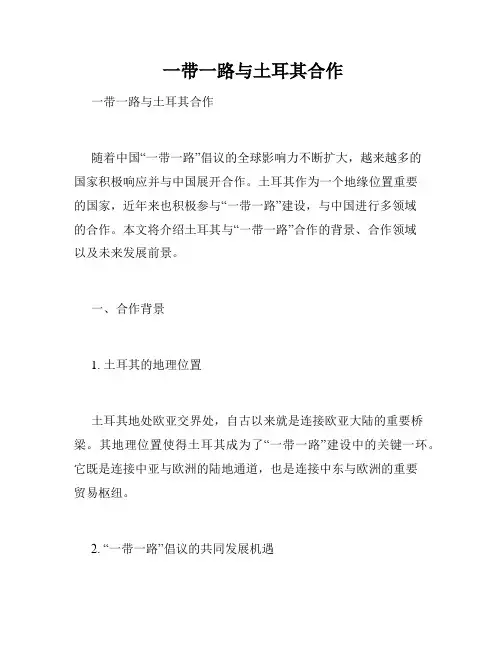  一带一路与土耳其合作 