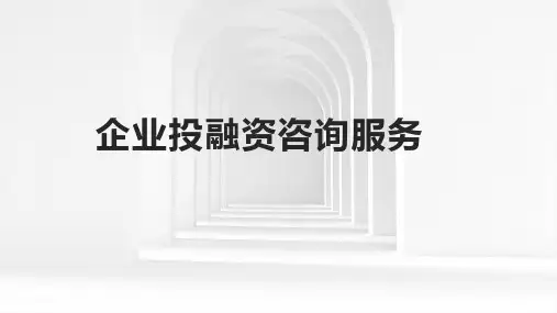 企业投融资咨询服务