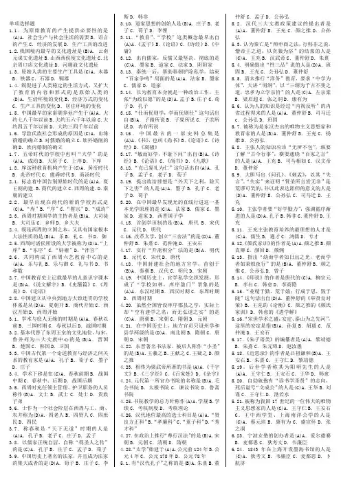 00464中外教育简史复习重点