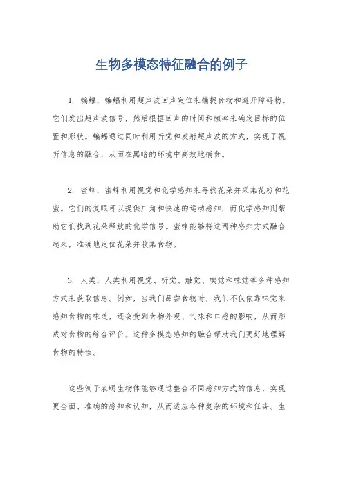 生物多模态特征融合的例子