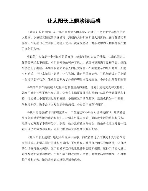 让太阳长上翅膀读后感