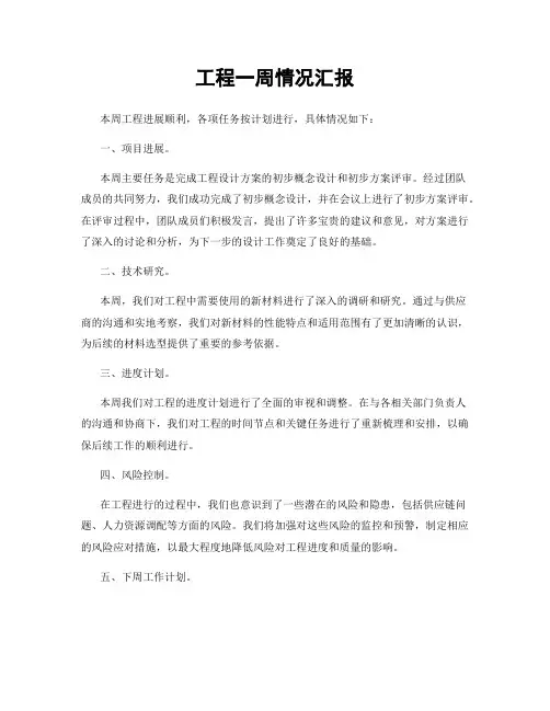 工程一周情况汇报