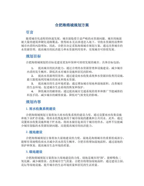 合肥海绵城规划方案