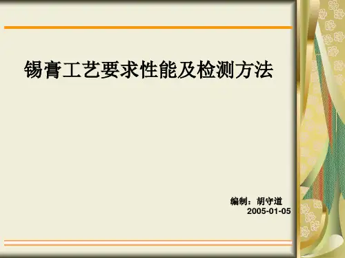 锡膏工艺要求及性能检测方法