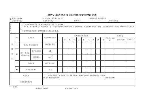 草坪草木地被及花卉种植质量检验评定表