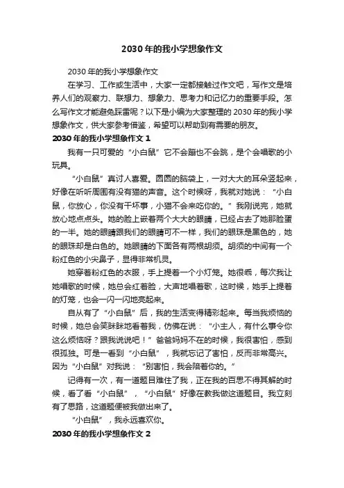 2030年的我小学想象作文
