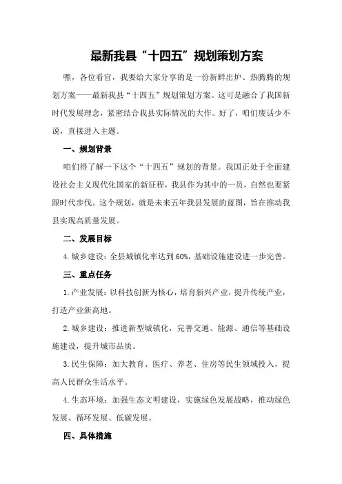 最新我县“十四五”规划策划方案