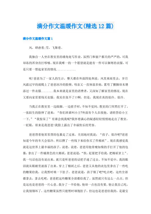 满分作文温暖作文(精选12篇)