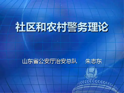 社区和农村警务战略理论讲解