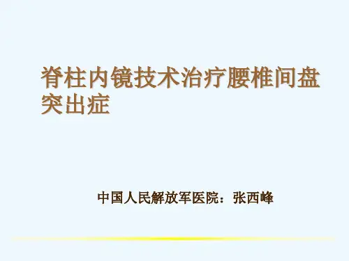 脊柱脊柱内镜技术治疗腰椎间盘突出症---张西峰2